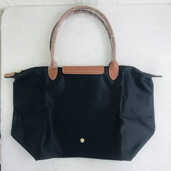 NWT Longchamp Le Pliage Original Large Shoulder Nylon Bag Tote Black - Picture 2 of 9